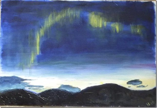Aurore boréale, huile de Béhenne