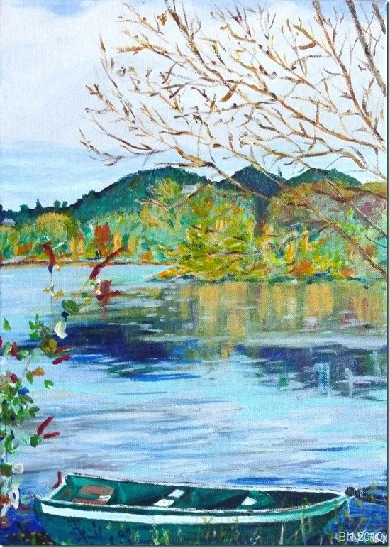 Ballade écossaise, jeu de couleurs, acrylique de Béhenne