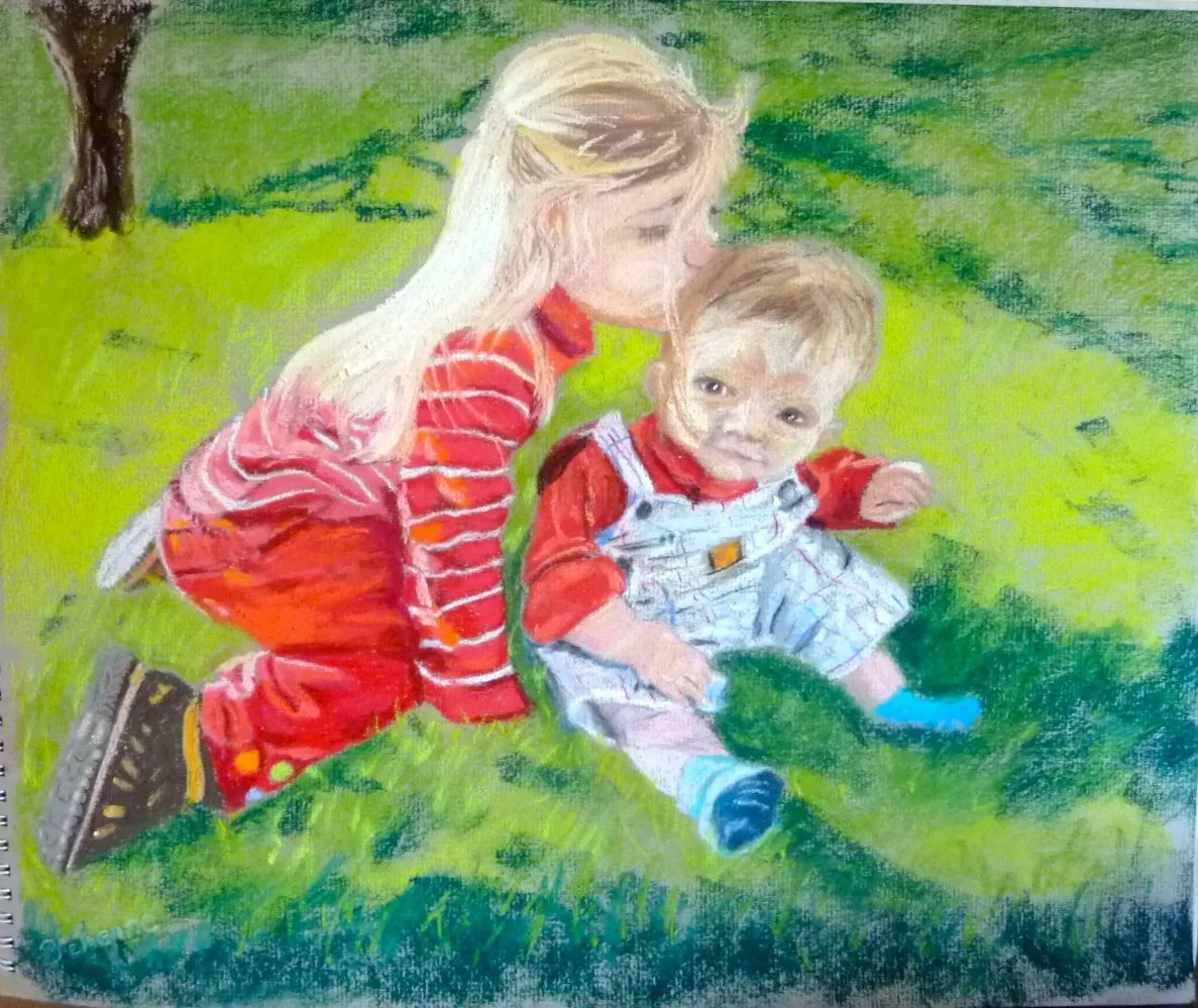 Clémentine et Mathieu, pastel de Béhenne