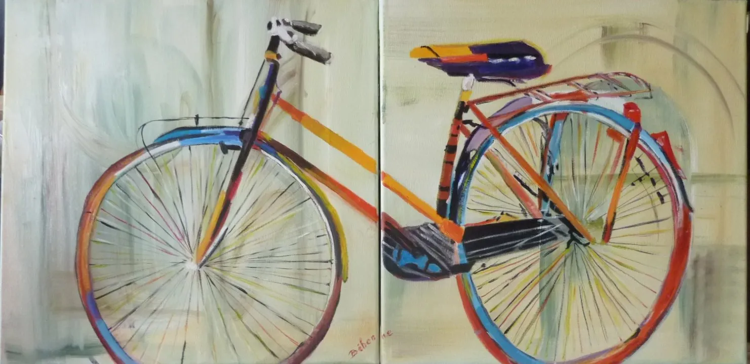 Coloured bike, huile de Béhenne
