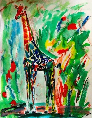 La girafe magique, encre de Béhenne