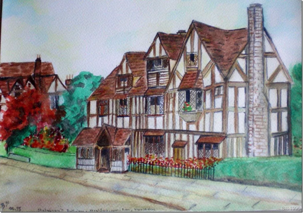 La maison de shakespeare, aquarelle de Béhenne