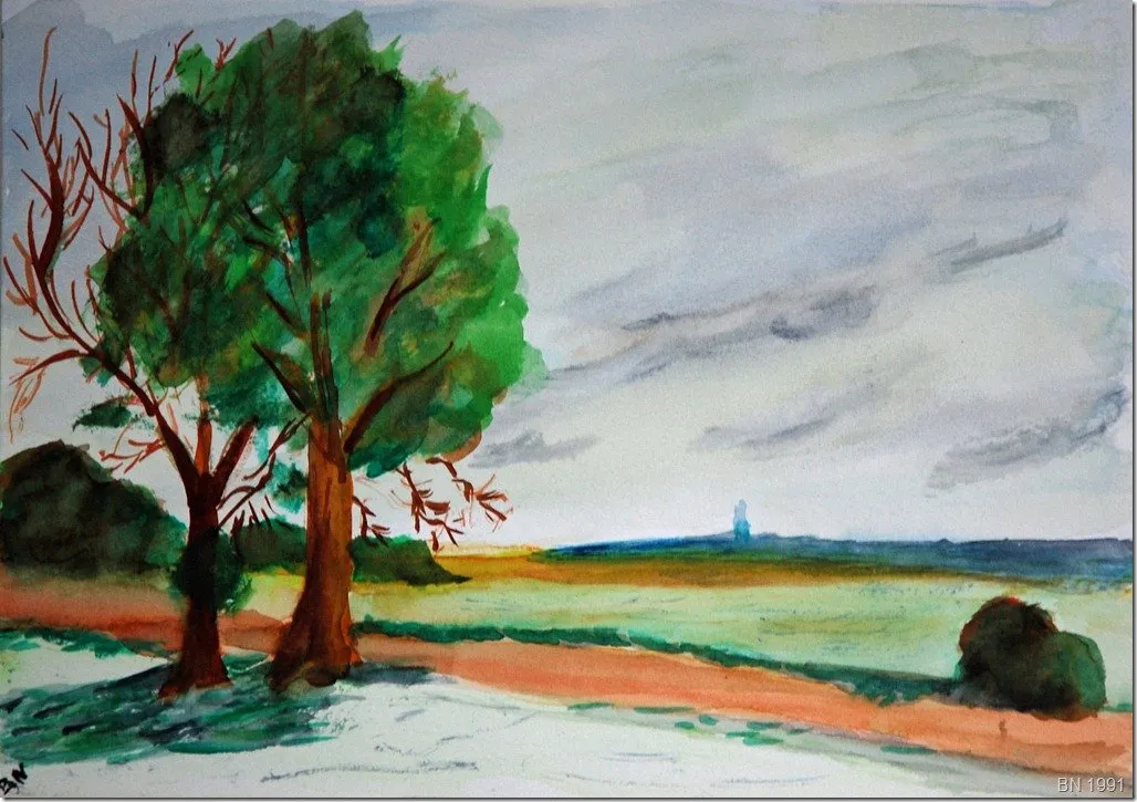 La première fois, aquarelle de Béhenne