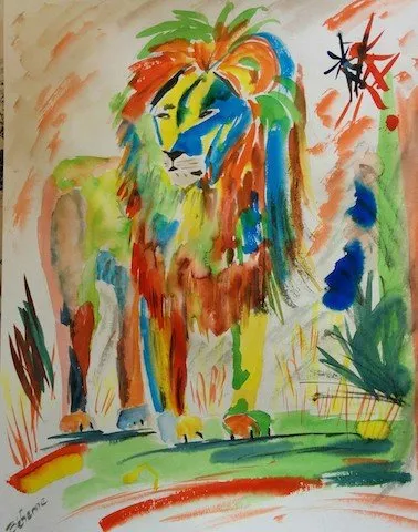 Le beau roi lion, encre de Béhenne