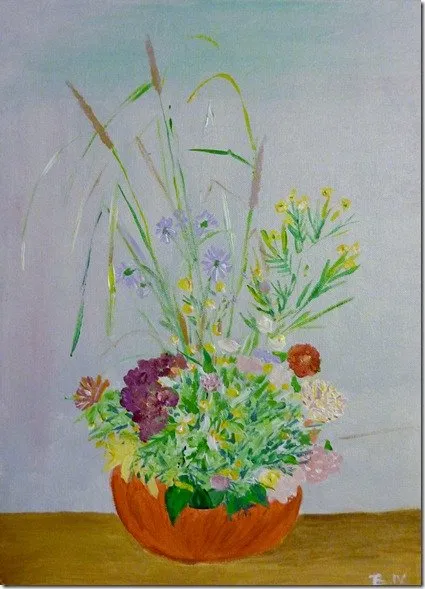Mon bouquet potiron, acrylique de Béhenne