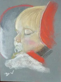 Quand l'enfant dort, pastel de Béhenne