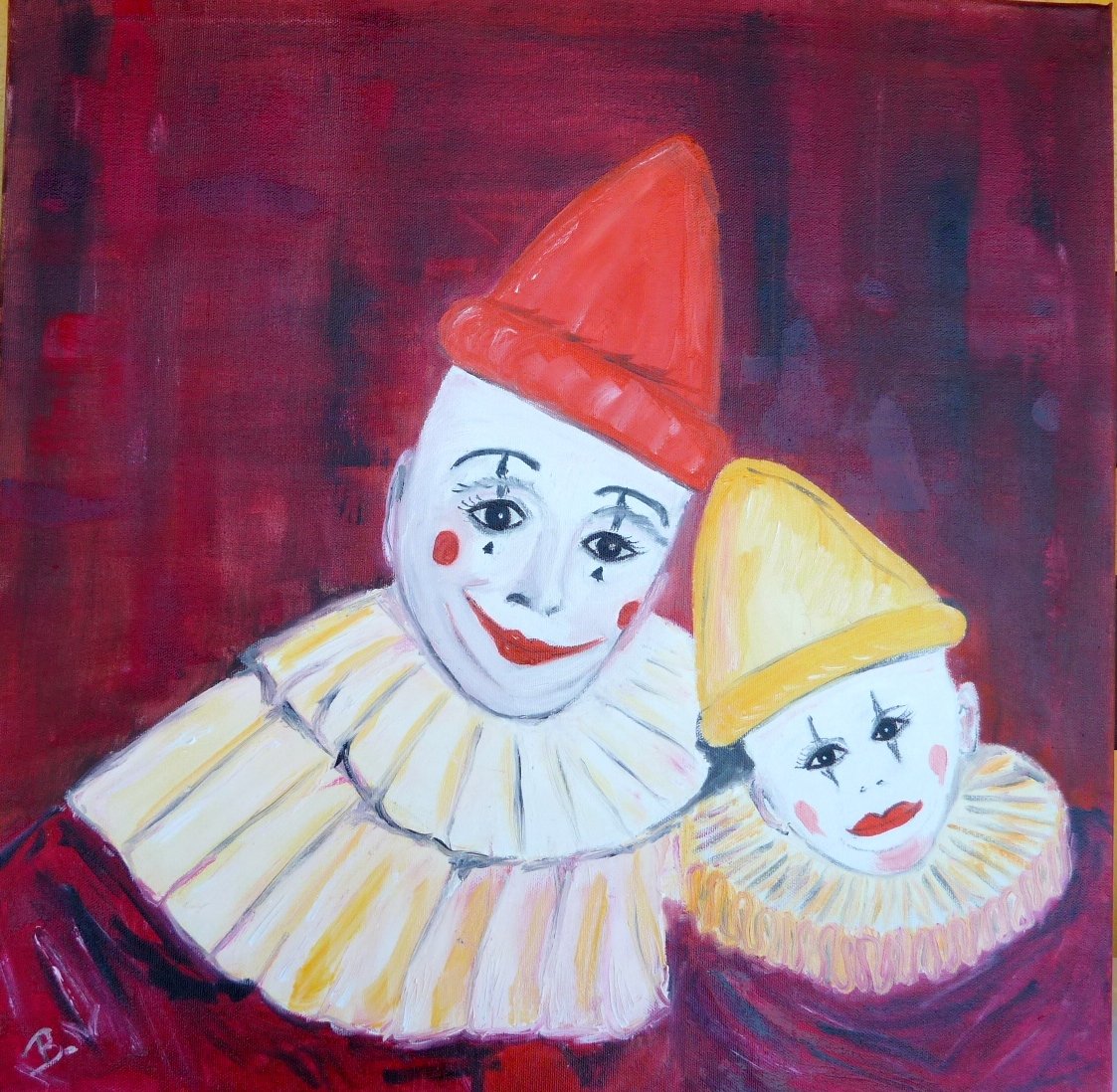 Clowns blancs, en famille
