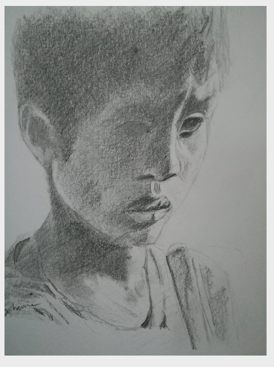 Visage d'enfant indonésien