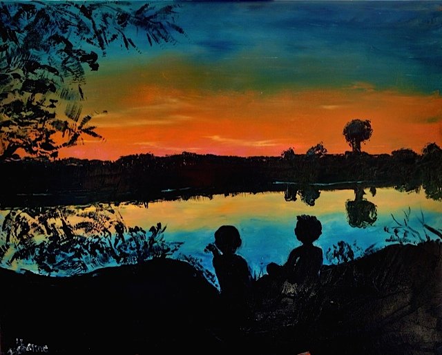 En contemplation sur le coucher de soleil