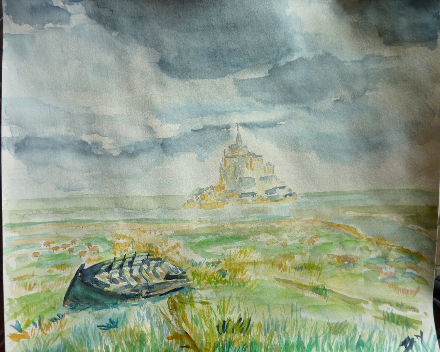 Nuages sur le mont saint michel