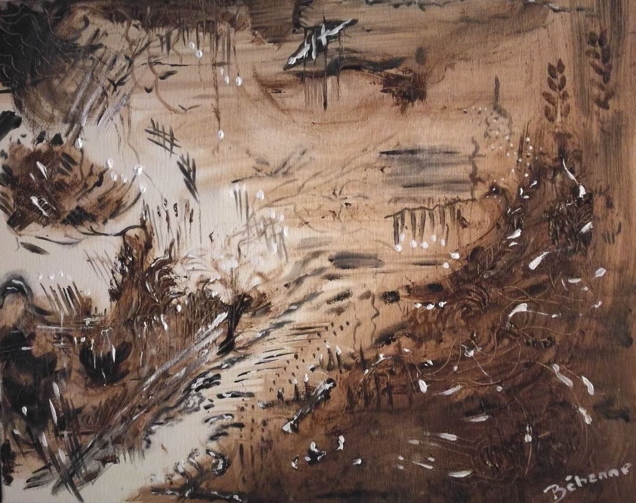 Création abstraite après un travail sur une oeuvre de zao wouki
