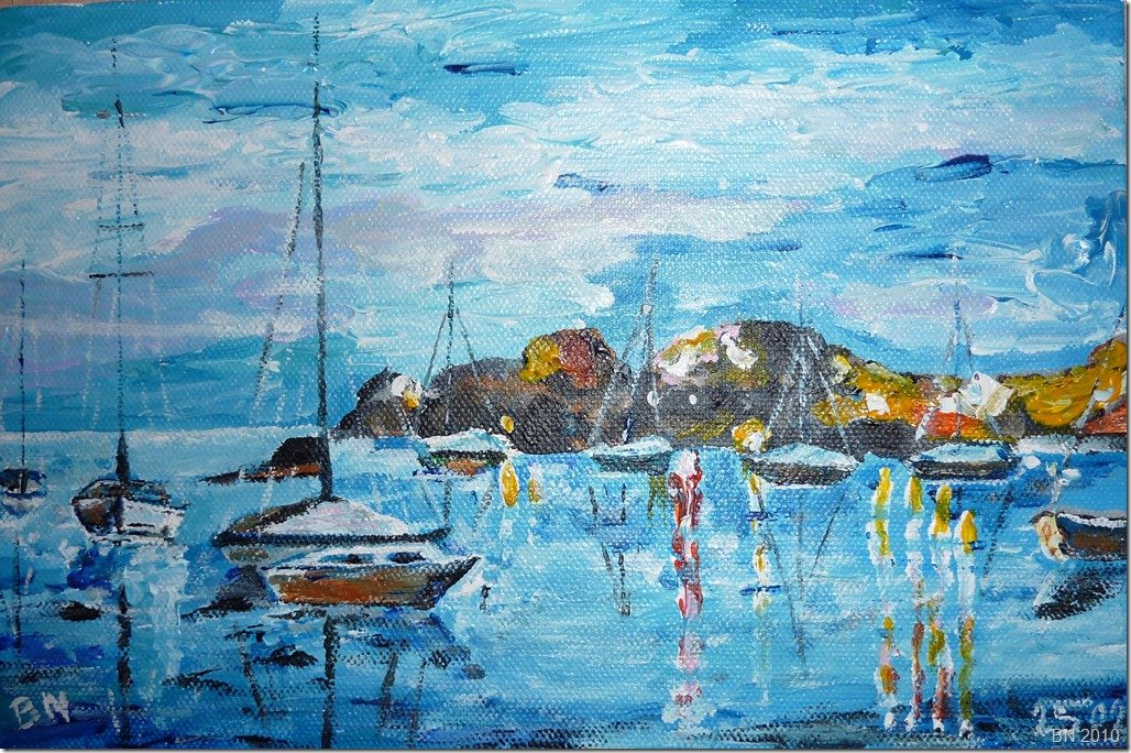 Lumières de la nuit sur la mer