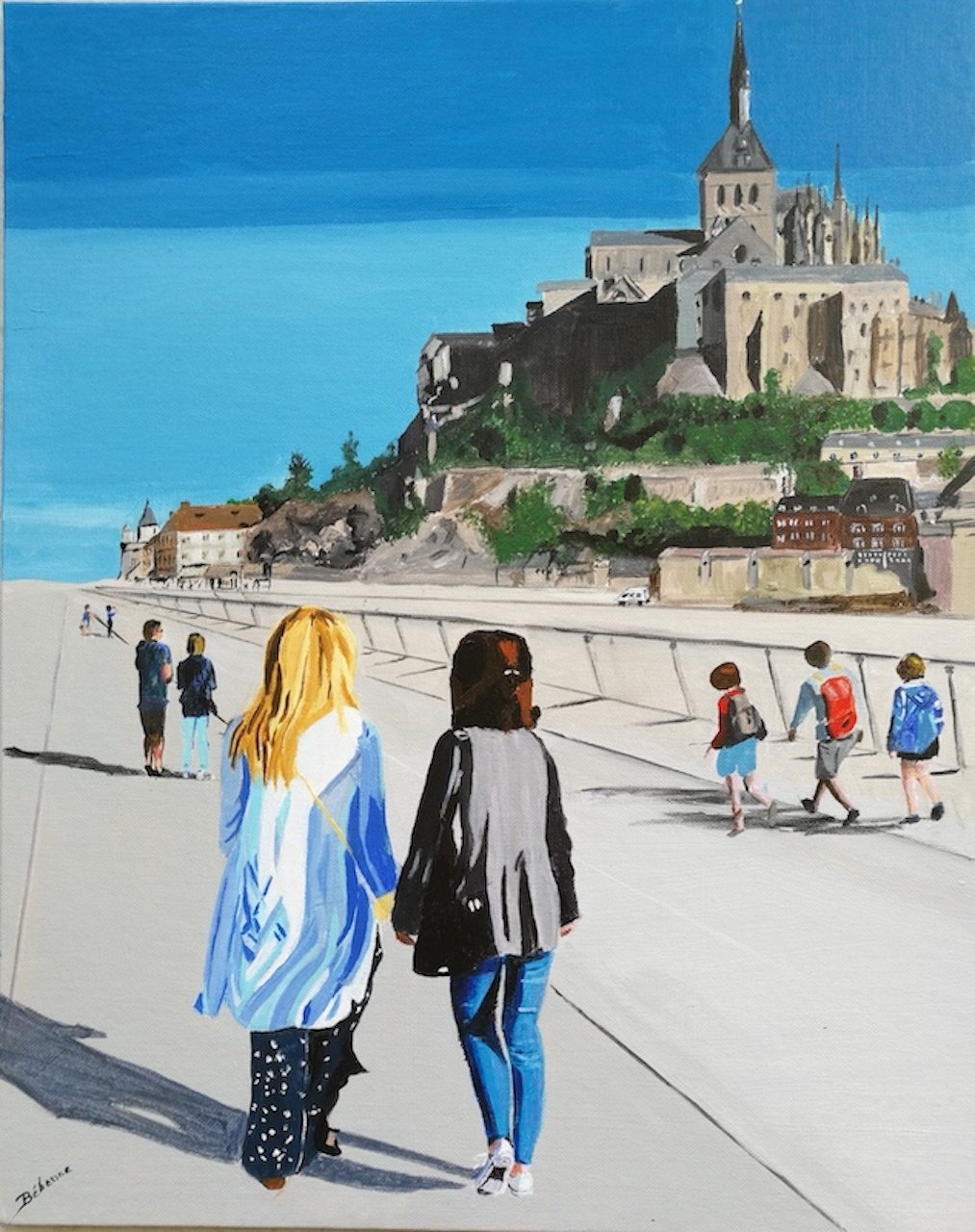 Sarah and Grace at mont Saint Michel