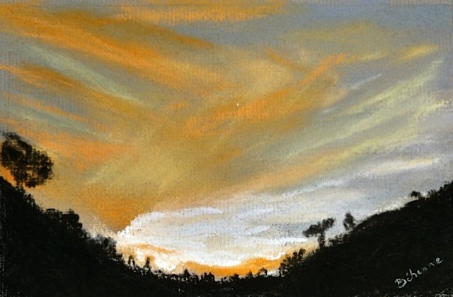 Coucher de soleil sur les routes de californie