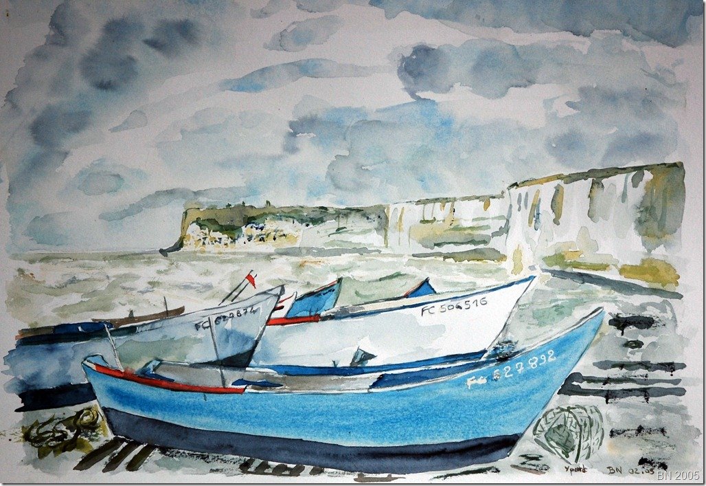 Yport, la plage et les falaises